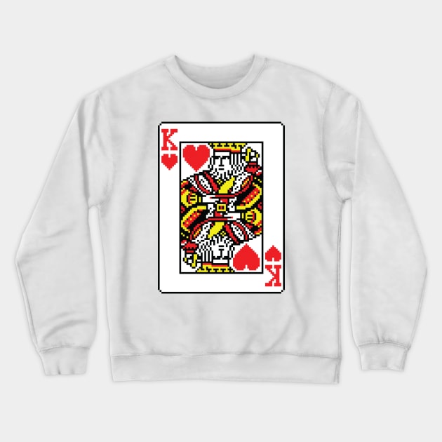 King of Hearts Pixel Art Crewneck Sweatshirt by inotyler